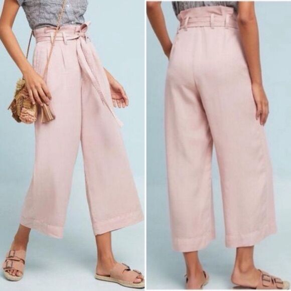 Anthropologie Pants - Anthropologie Blythe Paperbag Wide Leg Crop Pant is a high-rise, belted trouser